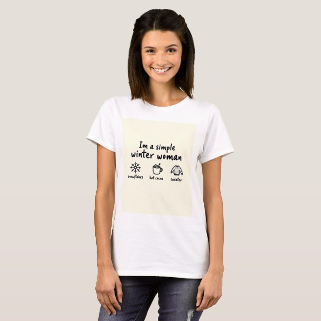 Simple Winter Woman T-Shirt (Front Full)