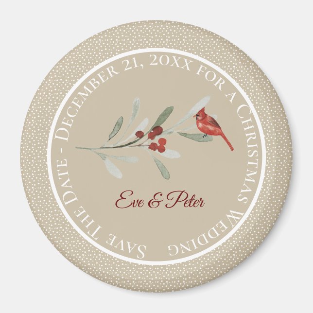 Simple Winters/Save the Date/Wedding Magnet (Front)