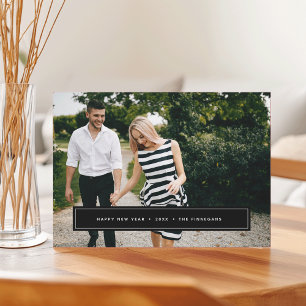 Simple Wish Editable Colour New Year Photo Card