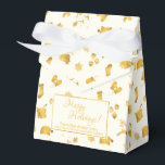 Simple Wishes • Christmas Elements • Milky White Favour Box<br><div class="desc">Elegant holiday favour box focused on understated gold foil printed graphic elements over rich holiday colour backgrounds. Happy Holidays!</div>