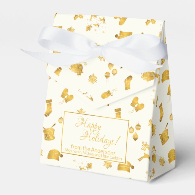 Simple Wishes • Christmas Elements • Milky White Favour Box (Front Side)