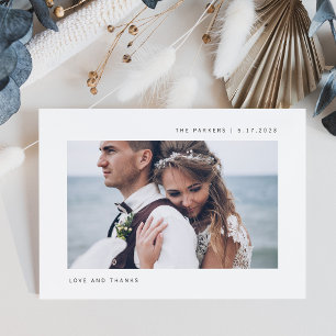 Simple Wishes   Photo Wedding Thank You Magnetic Invitation