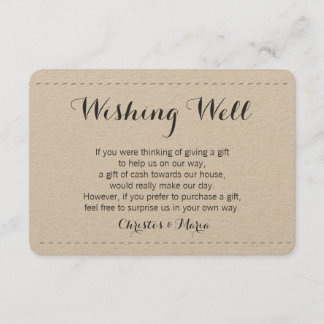 Simple Wishing Well Enclosure Card