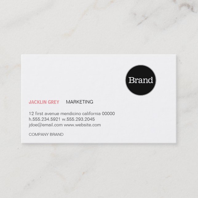 Simple with Logo (light coral) Business Card (Front)