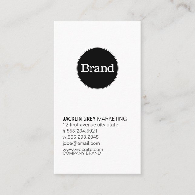 Simple with Logo (slate grey) Business Card (Front)
