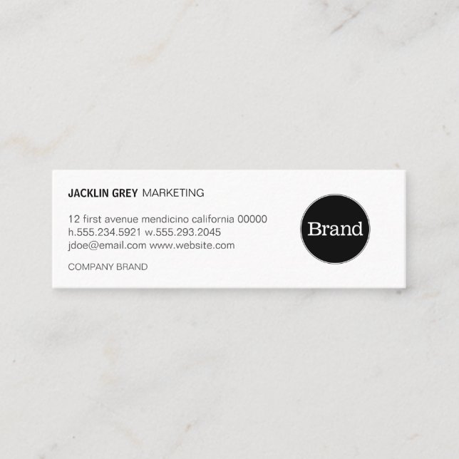 Simple with Logo (slate grey) Mini Business Card (Front)