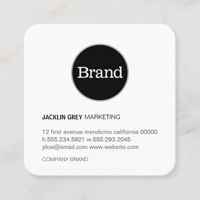 Simple with Logo (slate grey) Square Business Card (Front)