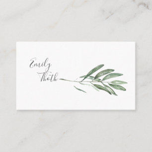 simple with olive leaves business card