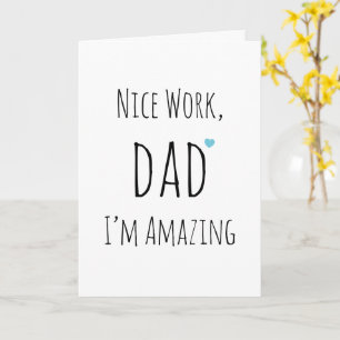 Simple Witty Funny Minimalist Fathers Day Greeting Card