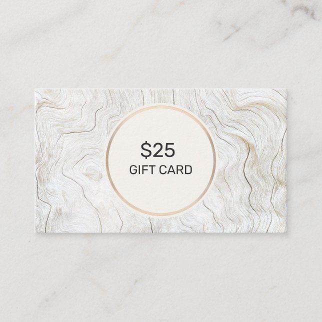 Simple Wood $25 Discount Gift Card (Front)