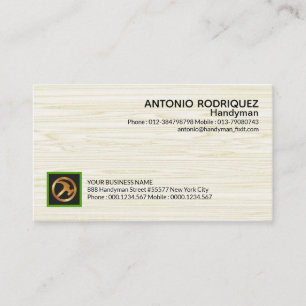 Simple Wood Grain Texture Handyman Business Card