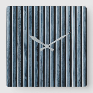 Simple Wood Stripe Fence Pattern Square Wall Clock