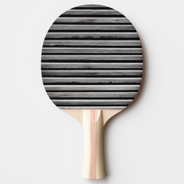 Simple Wood Stripe Pattern Ping Pong Paddle (Front)