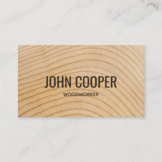 Simple Wooden Carpenter Construction Business Card