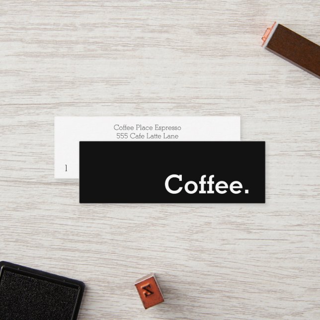 Simple Word Dark Loyalty Coffee Punch-Card Card (Front/Back In Situ)