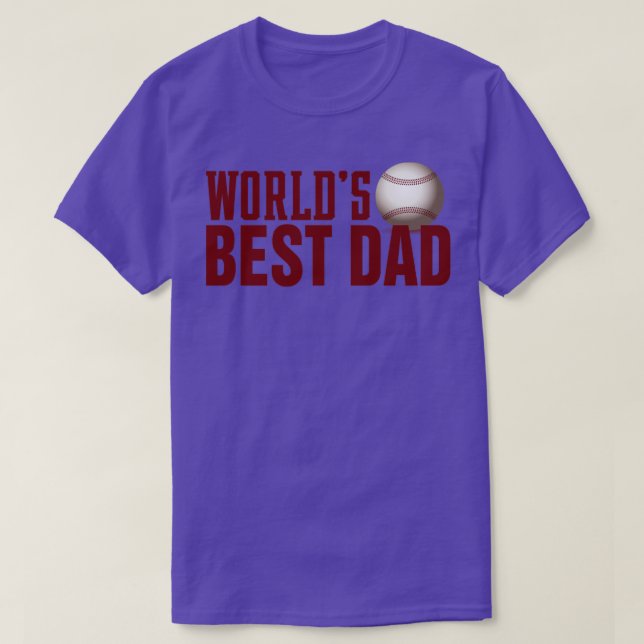 Simple Worlds Best Dad Typography Baseball T-Shirt (Design Front)