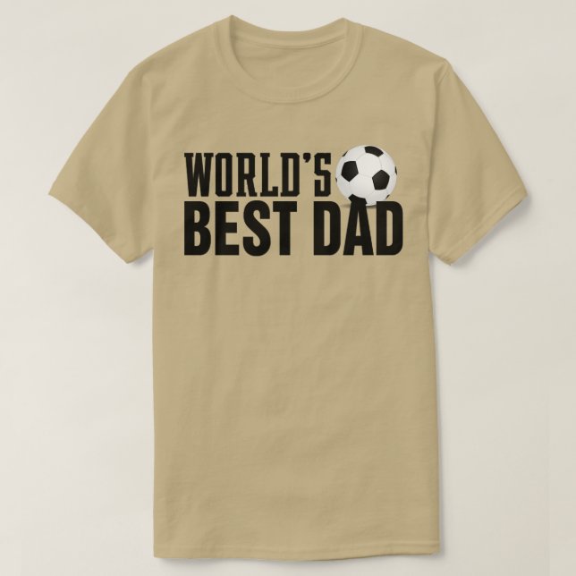 Simple Worlds Best Dad Typography with Soccer Ball T-Shirt (Design Front)