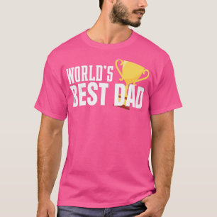 Simple Worlds Best Dad Typography with Trophy1 T-Shirt