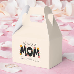 Simple World's Best Mum Mother's Day Calligraphy Favour Box