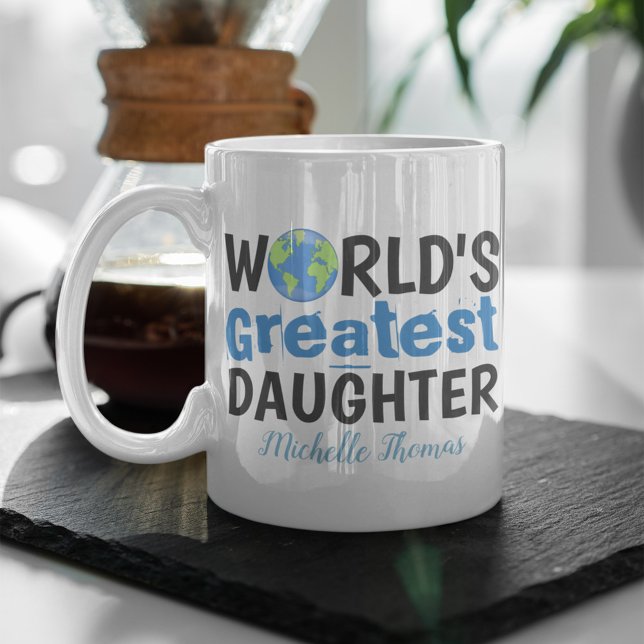 Simple World's Greatest Daughter Cute Minimalist  Coffee Mug (World's Greatest Daughter Custom Mug. )