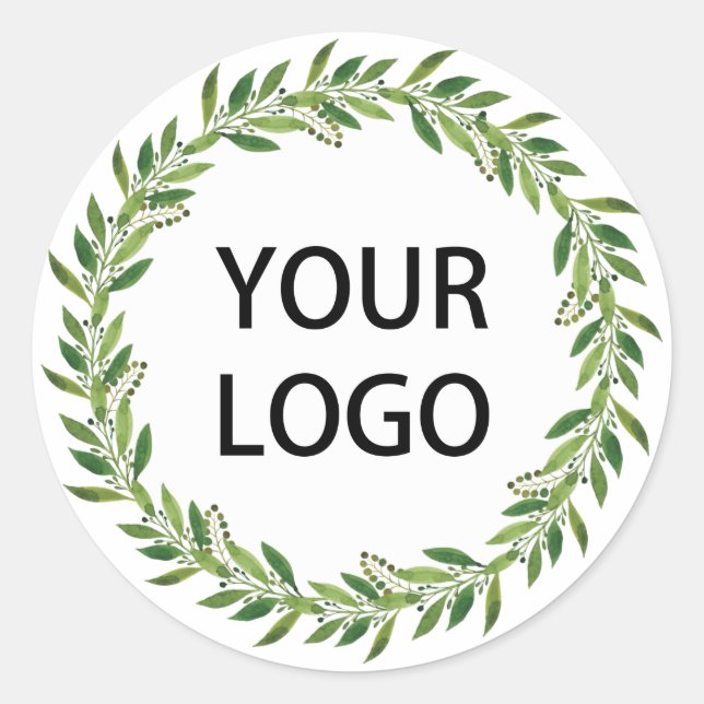 Simple Wreath Logo Winter Theme Classic Round Sticker (Front)