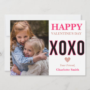 Simple Xoxo Love photo classroom valentines Holiday Card