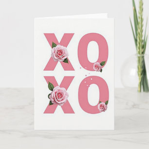 Simple Xoxo Roses Love Card
