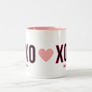 Simple Xoxo Workout Cute Valentines Day  Two-Tone Coffee Mug