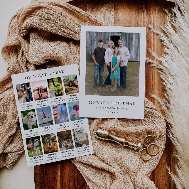 Simple Year in Review Photo Modern Christmas Holiday Card (Creator Uploaded)