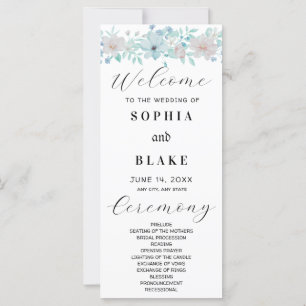 Simple Yellow and Green Floral Wedding Program