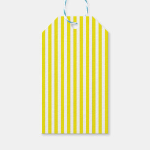 Simple Yellow and White Stripe Gift Tags