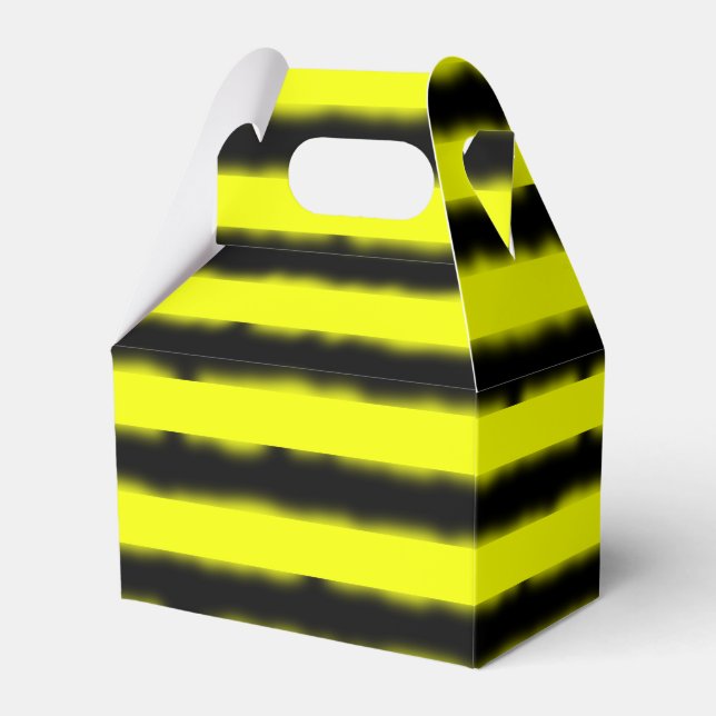 Simple Yellow/Black Bee-Like Stripes Favour Box (Front Side)