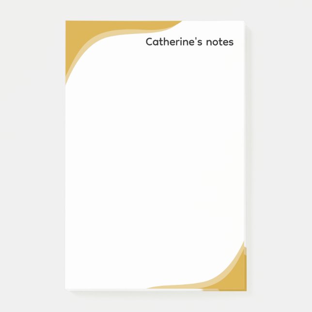 Simple yellow & black waves customisable post-it notes (Front)
