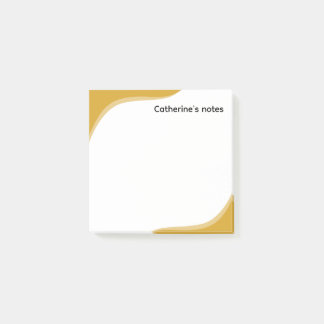 Simple yellow & black waves customisable post-it notes
