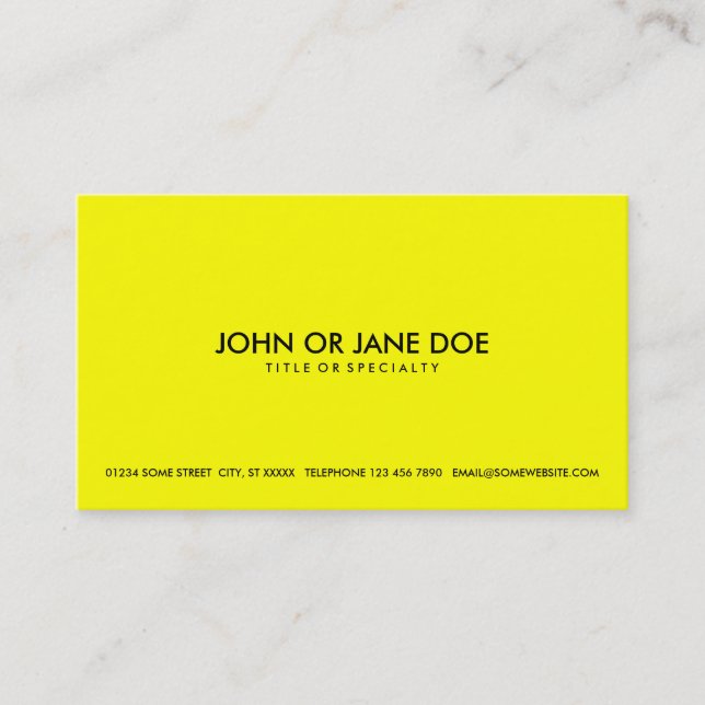 simple yellow business card (Front)