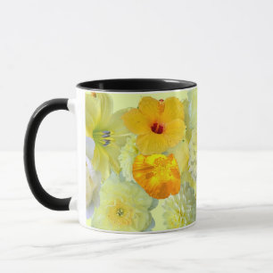 Simple Yellow Floral Watercolor Pattern Coffee Mug