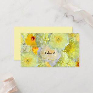 Simple Yellow Floral Watercolor Place Card