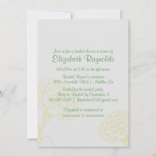 Simple Yellow & Green Bridal Shower Invitations