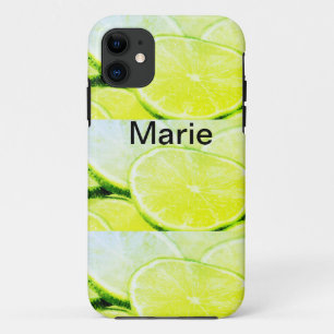 Simple yellow green lemon add name minimal custom Case-Mate iPhone case