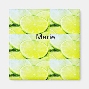 Simple yellow green lemon add name minimal custom  magnet