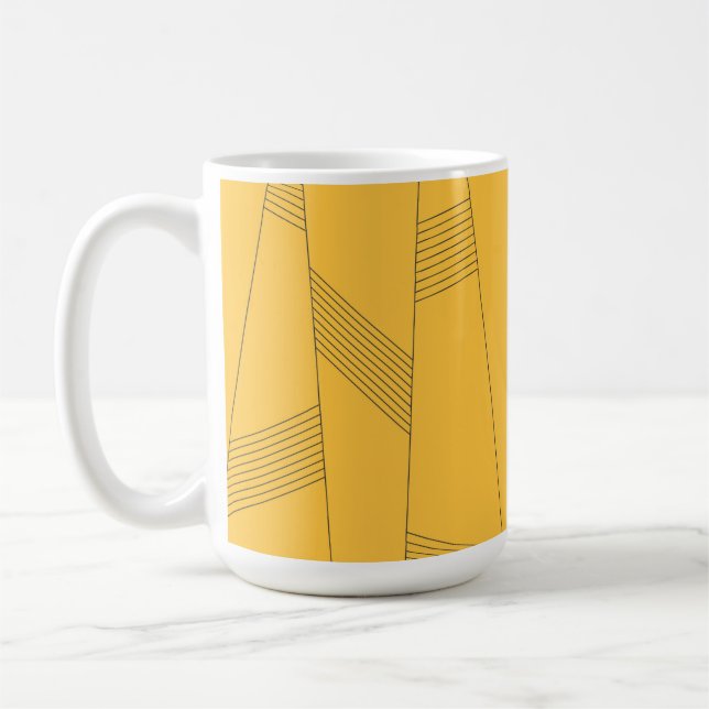 Simple, yellow, modern abstract graphic design coffee mug (Left)