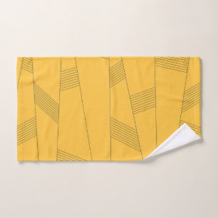 Simple, yellow, modern abstract graphic design hand towel