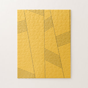 Simple, yellow, modern abstract graphic design jigsaw puzzle