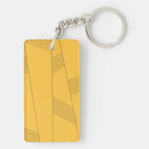Simple, yellow, modern abstract graphic design key ring