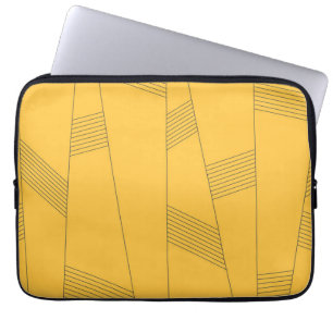 Simple, yellow, modern abstract graphic design laptop sleeve