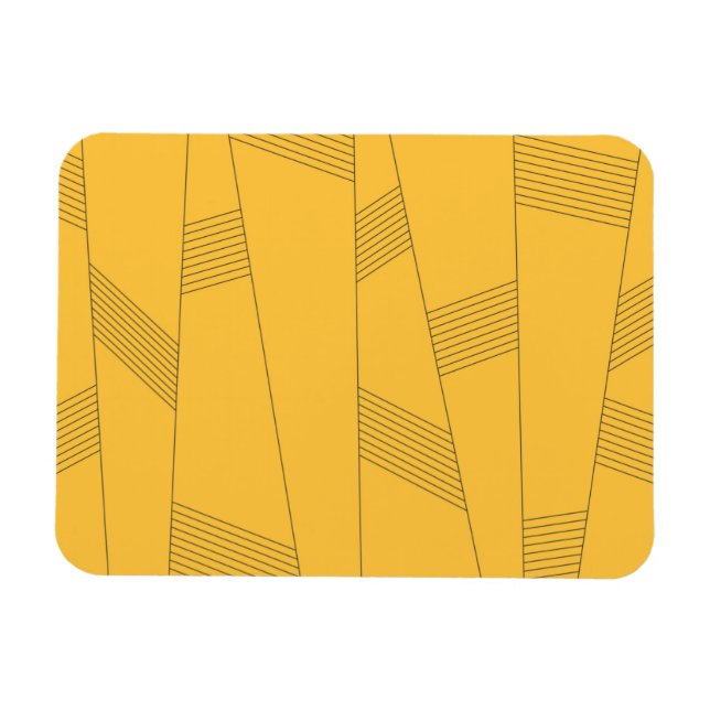 Simple, yellow, modern abstract graphic design magnet (Horizontal)