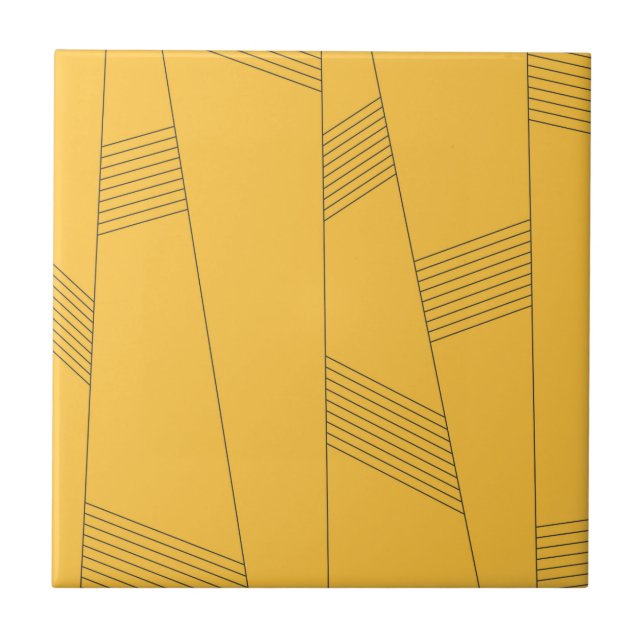 Simple, yellow, modern abstract graphic design tile (Front)
