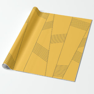 Simple, yellow, modern abstract graphic design wrapping paper