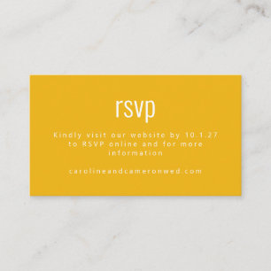 Simple Yellow Modern Typography Wedding RSVP Enclosure Card