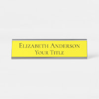 Simple Yellow Name Plate